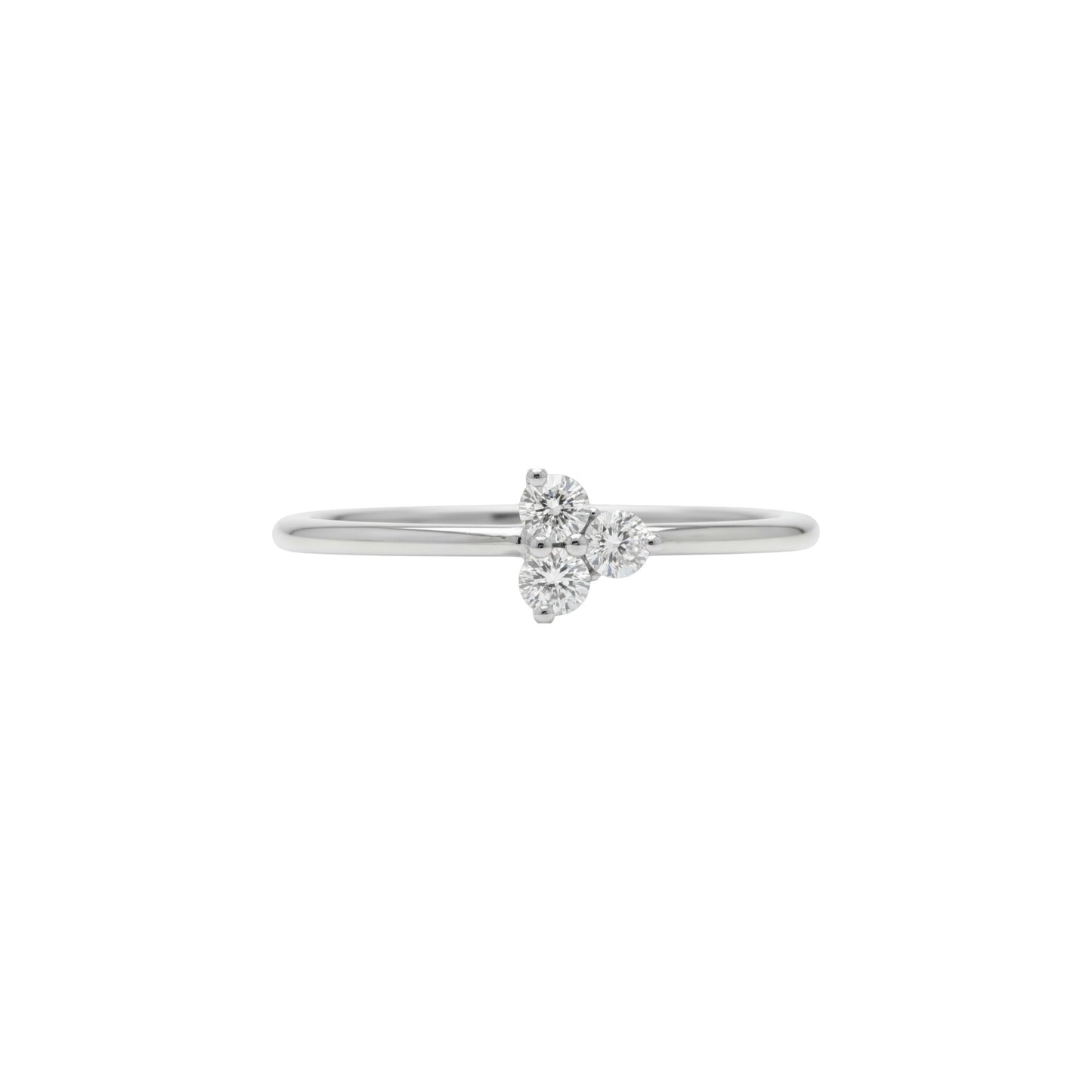 14Kt Gold 3 Stone Genuine Natural 0.12 Ct Diamond Ring
