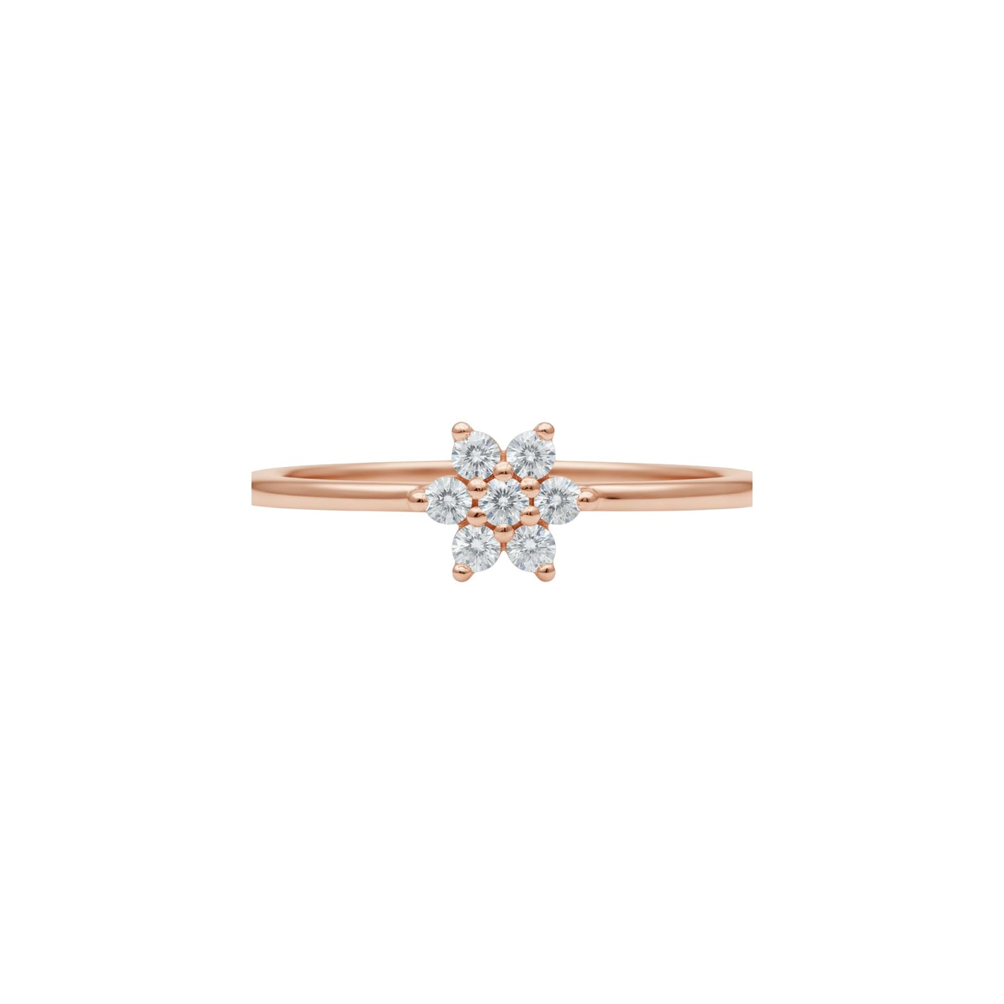 14Kt Gold Genuine Natural 0.14 Ct Diamond Cluster Flower Star Ring
