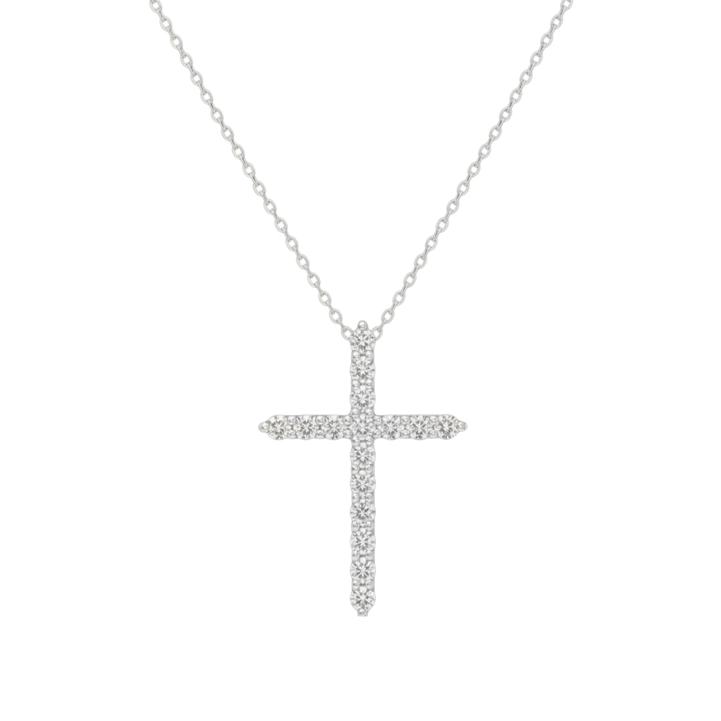 14Kt Gold 0.25 Ct Unisex Lab Grown Diamond Cross Necklace