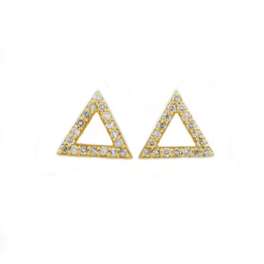 14Kt Gold Open Triangle Lab Grown Diamond Stud Earrings