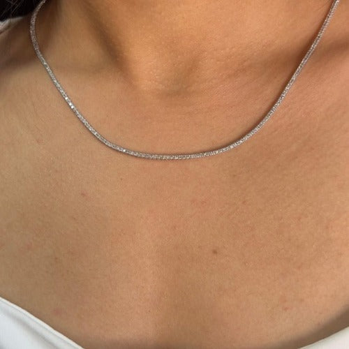 14Kt Gold 2.50 Ct 17-inch Lab Grown Diamond Tennis Necklace
