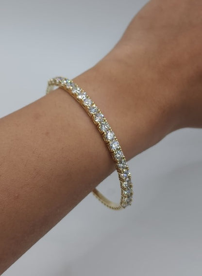 14Kt Gold 5Ct Lab grown Diamond Half Bangle Bracelet