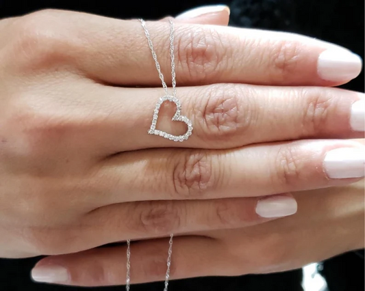 14Kt Gold 0.26 Ct Lab Grown Diamond Heart Pendant Necklace
