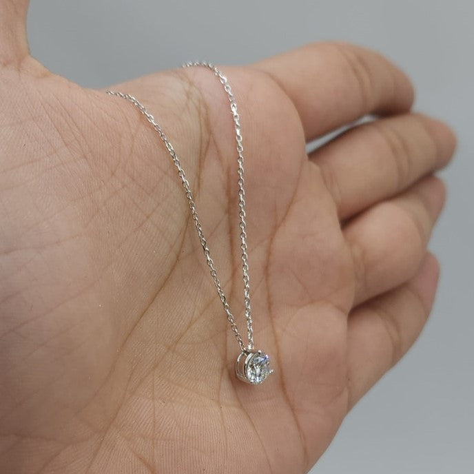 14Kt Gold 0.50 Ct Lab Grown Diamond 3 Prong Solitaire Necklace