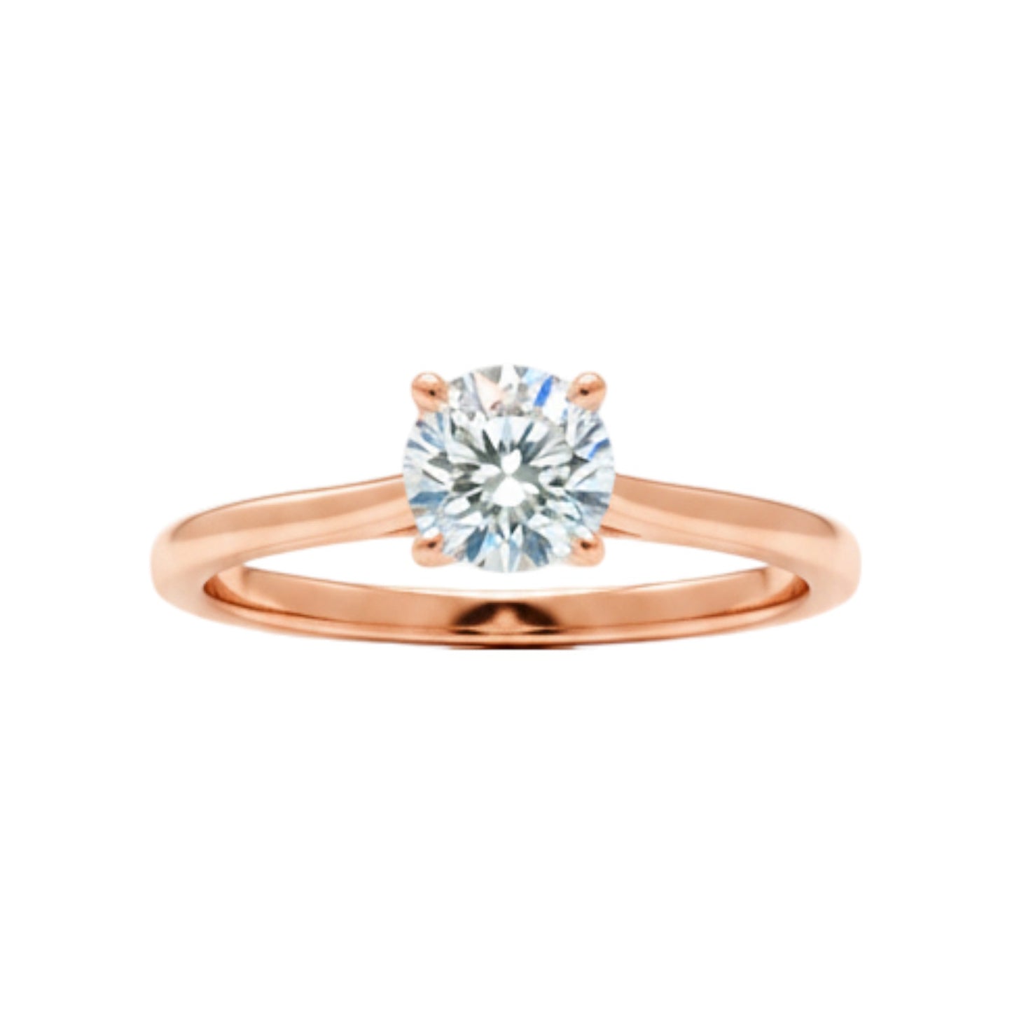 14Kt Gold 1 Ct Genuine Natural Diamond Solitaire Engagement Ring