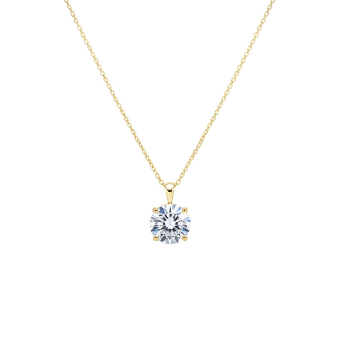 14Kt Gold 0.70 Ct Lab Grown Diamond Solitaire Pendant Necklace