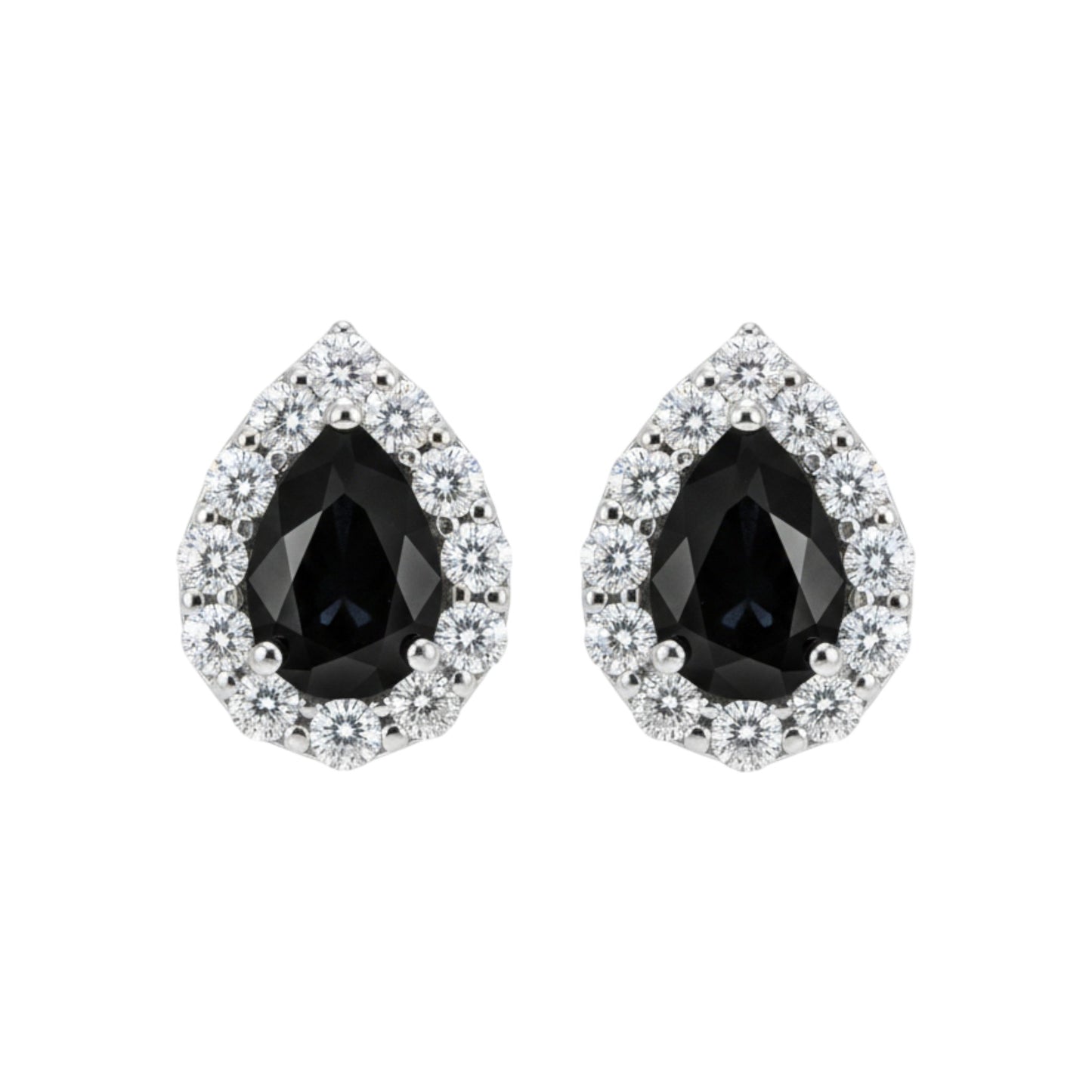 14Kt Gold 2.52 Ct Natural Rose Cut Black Diamond Teardrop Earrings