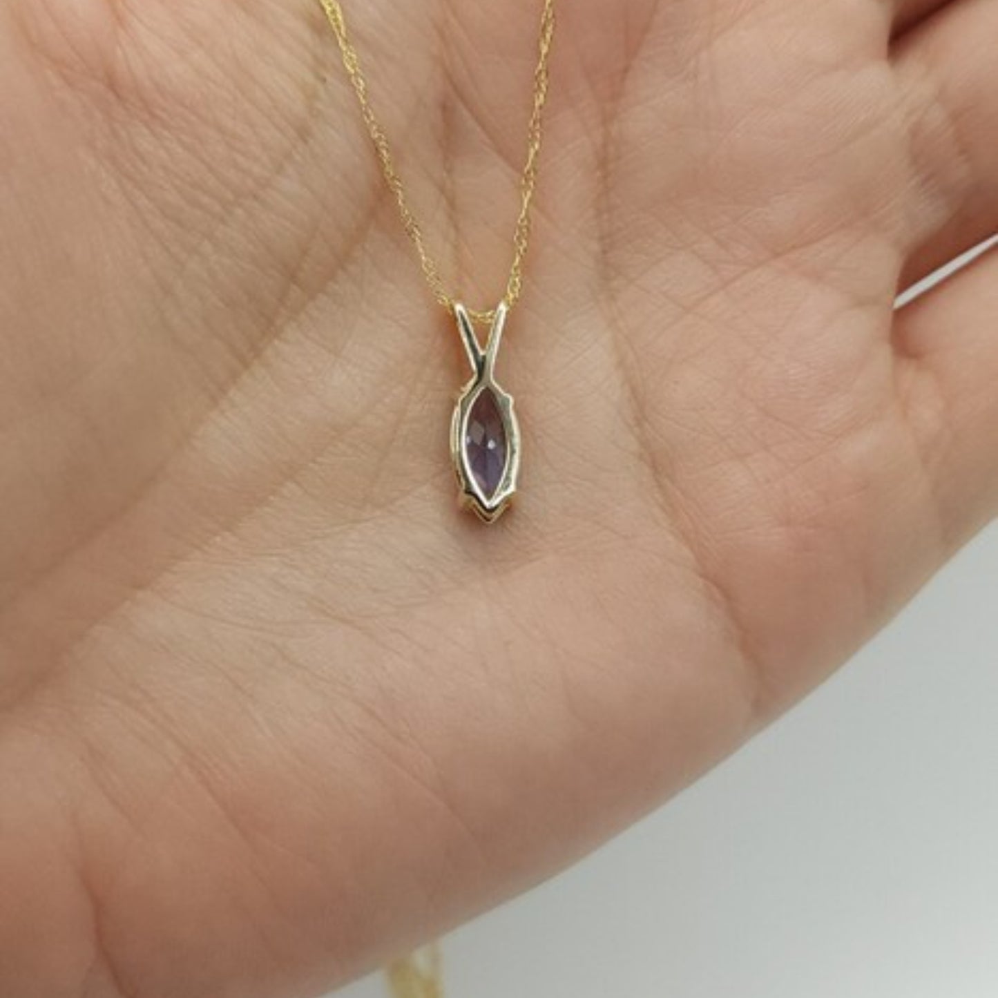 14Kt Gold Tanzanite Marquise Pendant