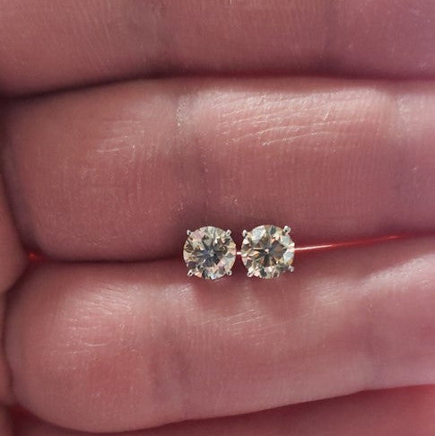 14Kt Gold 1.80 Ct Lab Grown Diamond Stud Earrings