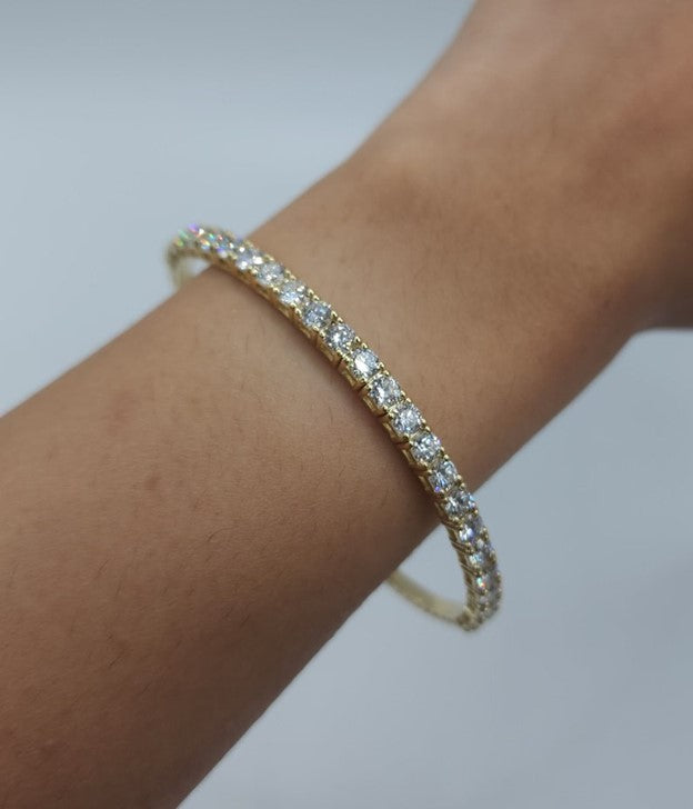 14Kt Gold 4.07Ct Lab grown Diamond Half Bangle Bracelet
