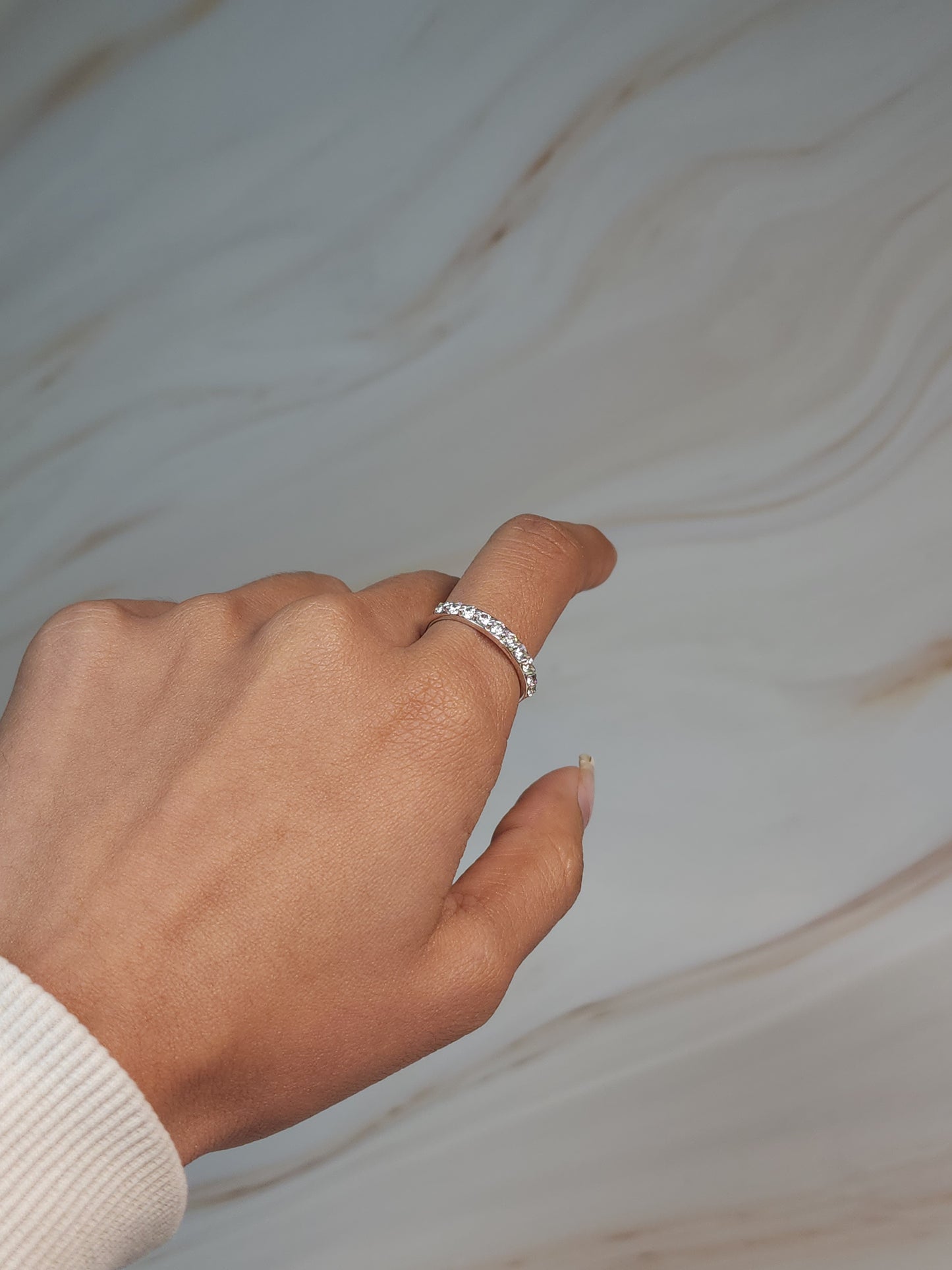 14Kt Gold 0.50 Ct Lab Grown Diamond Half Eternity Wedding Band