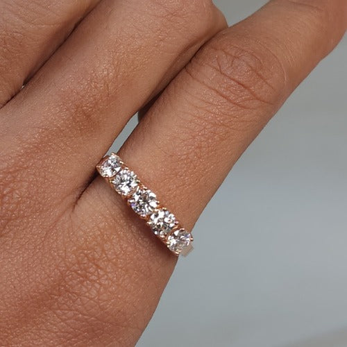 14Kt Gold 1 Ct Lab Grown Diamond 5 Stones Ring