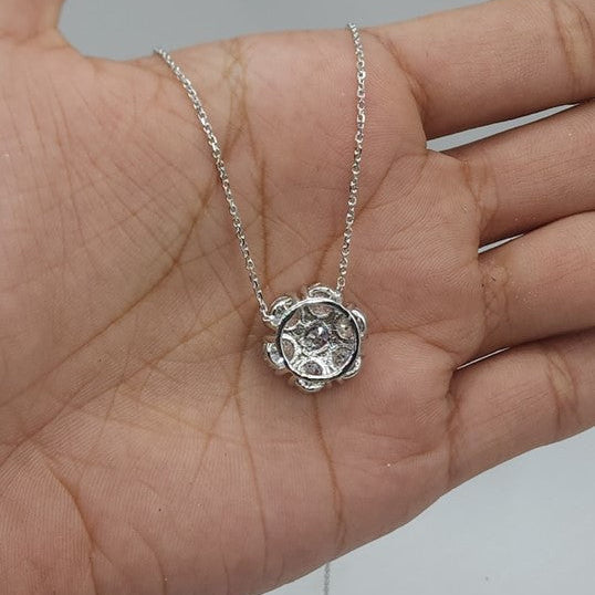 14Kt Gold 3.50 Ct Lab Grown Diamond Cluster Necklace