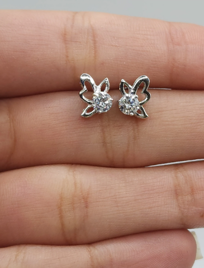 14Kt Gold .50 Ct Lab Grown Diamond Heart Flower Earrings