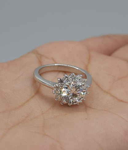 14K Gold 2.65 Ct Lab Grown Diamond Halo Engagement Ring