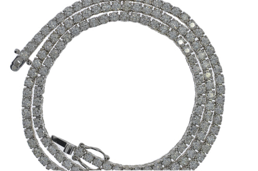14Kt Gold 7 Ct 16 inch Lab Grown Diamond Tennis Necklace