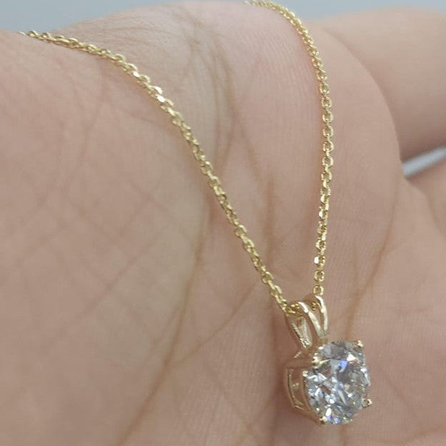 14Kt Gold 1 Ct IGI Certified Lab Grown Diamond Pendant Necklace