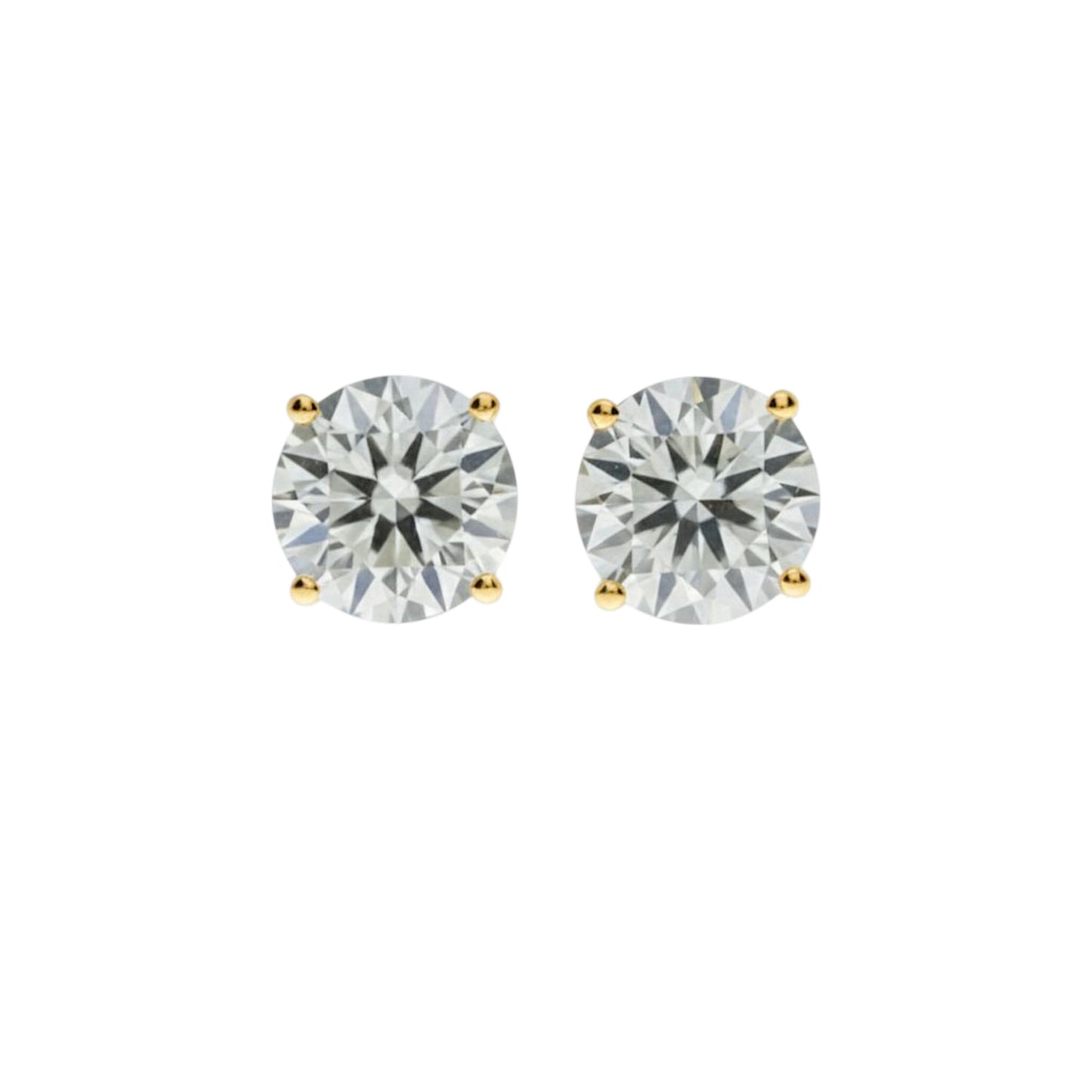 2 Ct Lab Grown Diamond Stud Earrings .925 Sterling Silver