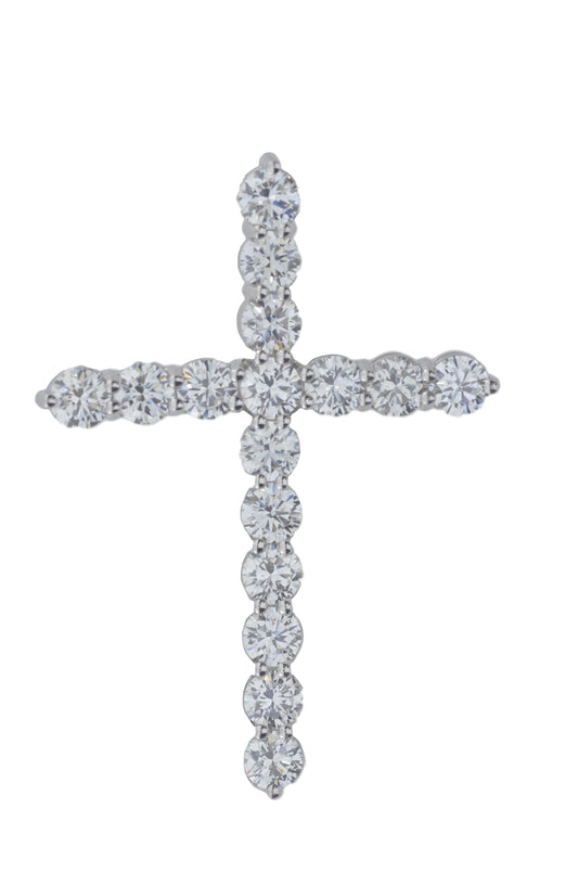 14Kt Gold 4 Ct Lab Grown Diamond Cross Pendant Necklace