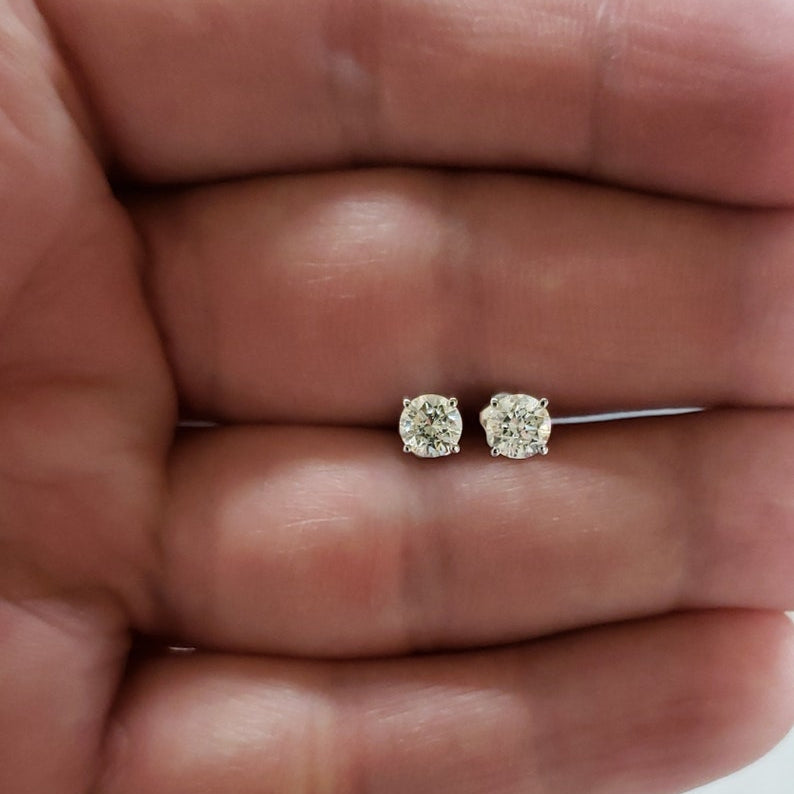 14Kt Gold 0.75 Ct Lab Grown Diamond Earrings