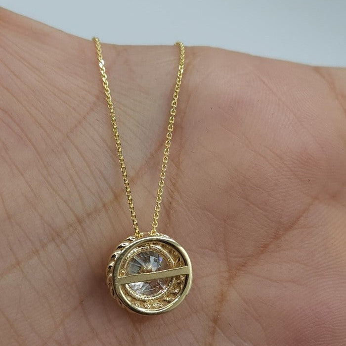 14Kt Gold 2 Ct Lab Grown Diamond Pendant Necklace