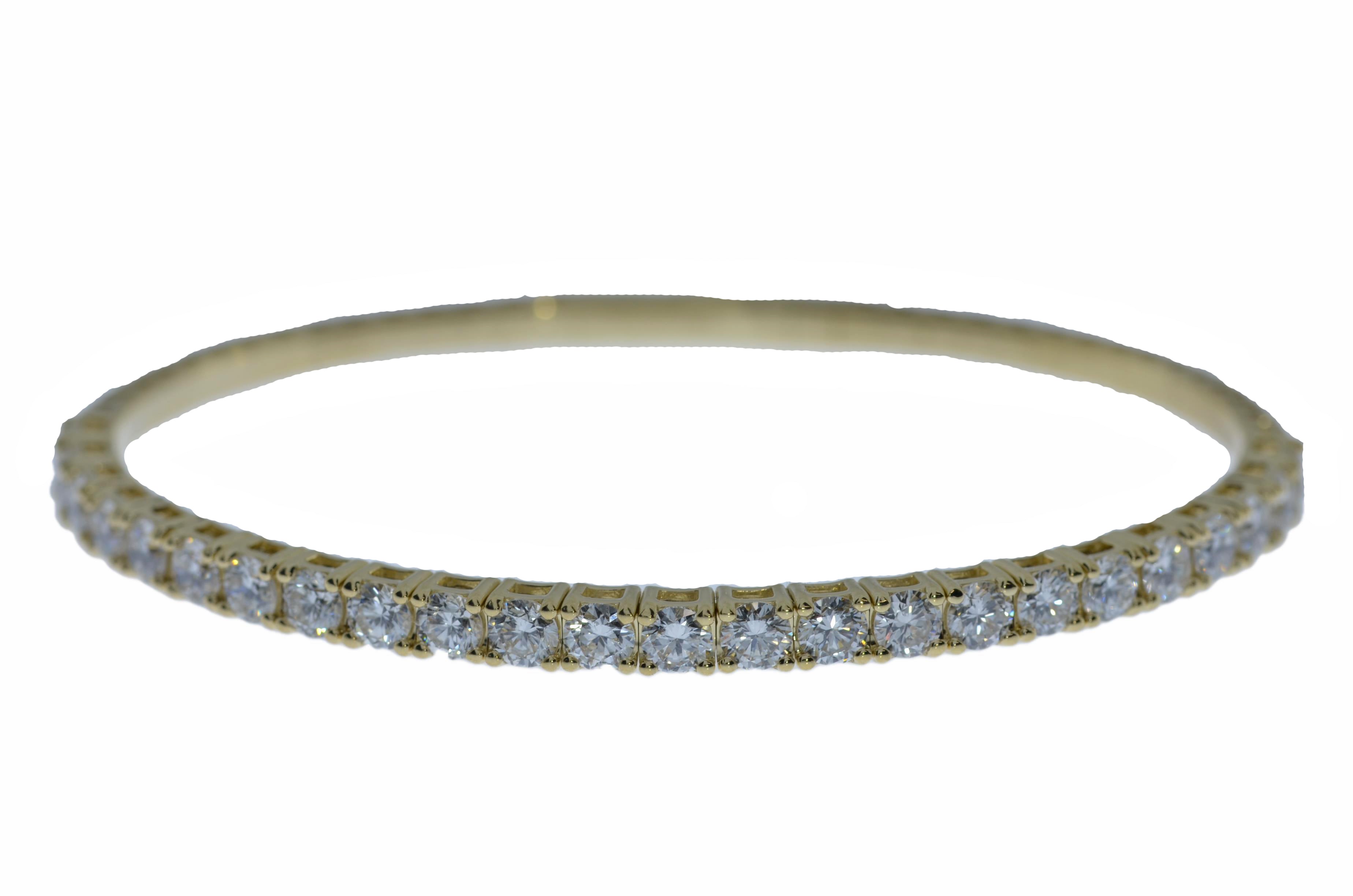 14Kt Gold 4.07Ct Lab grown Diamond Half Bangle Bracelet