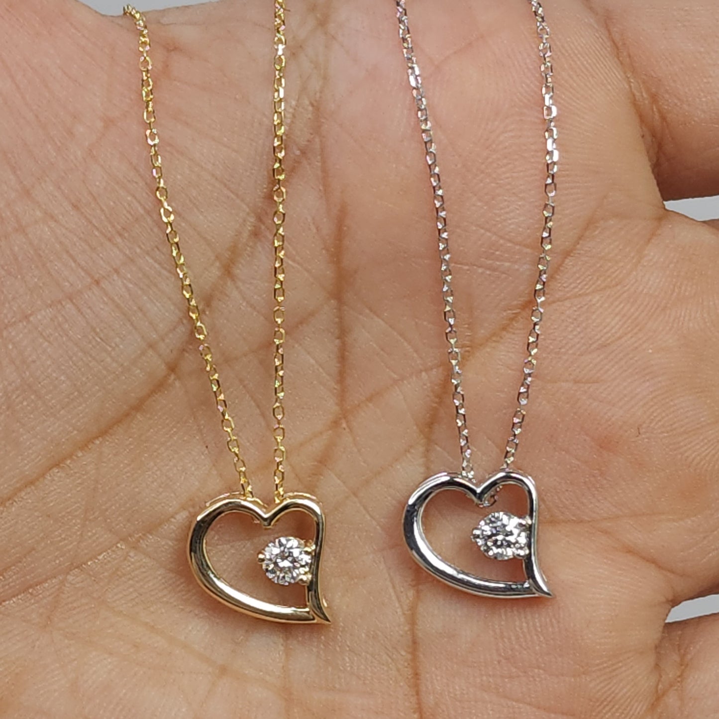 14Kt Gold 0.15 Ct Lab Grown Diamond Heart Pendant Necklace