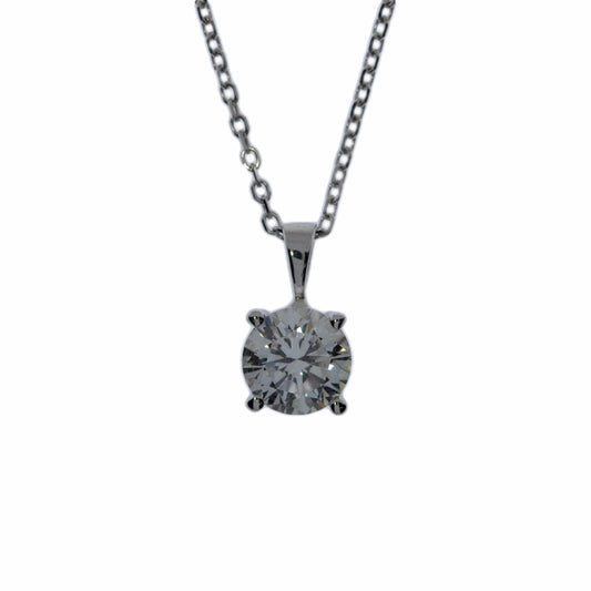 14Kt Gold 1 Ct Lab Grown Diamond Pendant Necklace