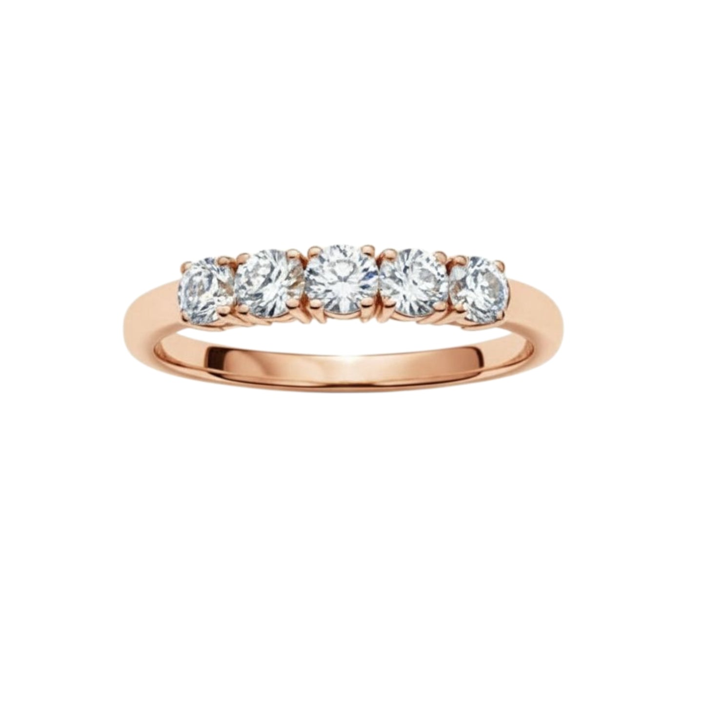 14Kt Gold 1.25 Ct Lab 5 Stones Grown Diamond Ring