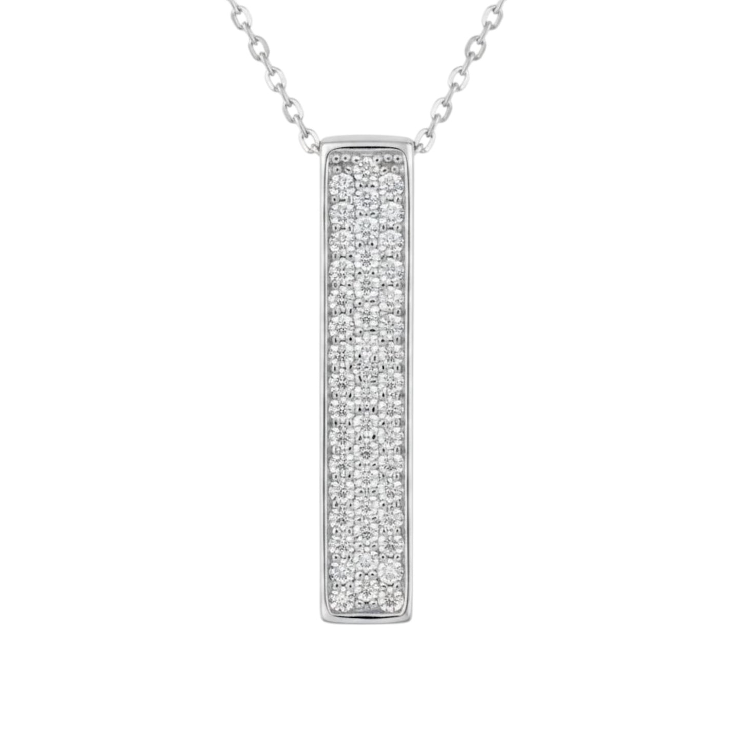 14Kt Gold 0.75 Ct Lab Grown Bar Diamond Pendant