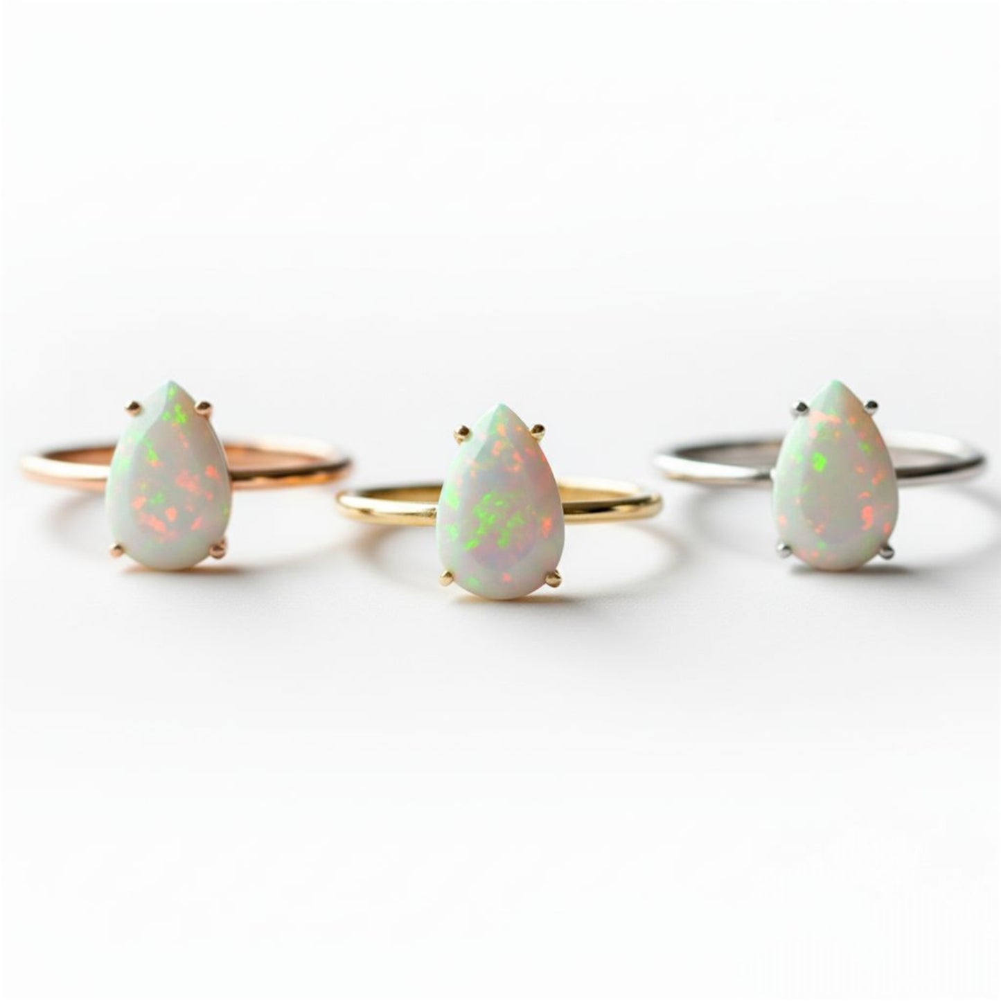14Kt Gold Opal Teardrop Ring
