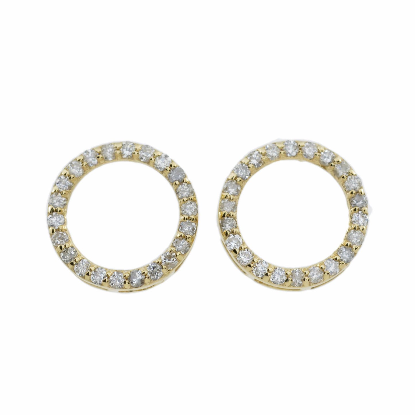 14Kt Gold Lab Grown Diamond Open circle Earrings