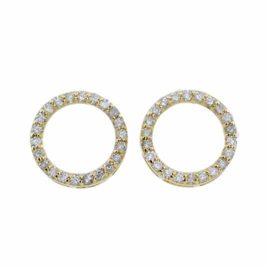 14Kt Gold Lab Grown Diamond Open circle  Earrings