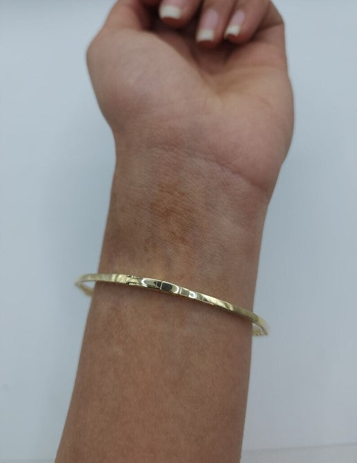 14Kt Gold 2.50Ct Lab grown Diamond Half Bangle Bracelet