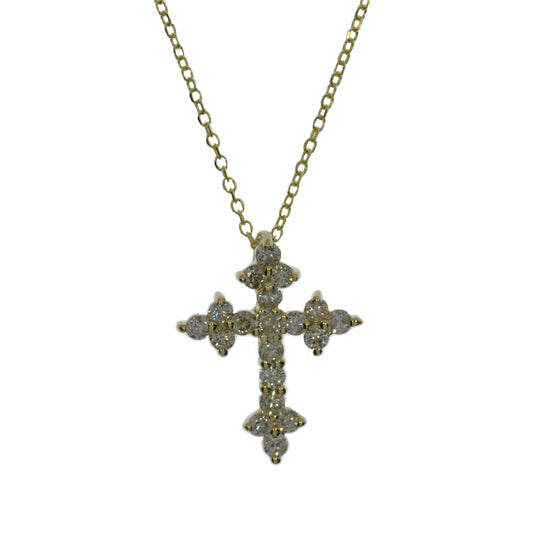 1Ct Lab Grown Diamond Cross Pendant Necklace