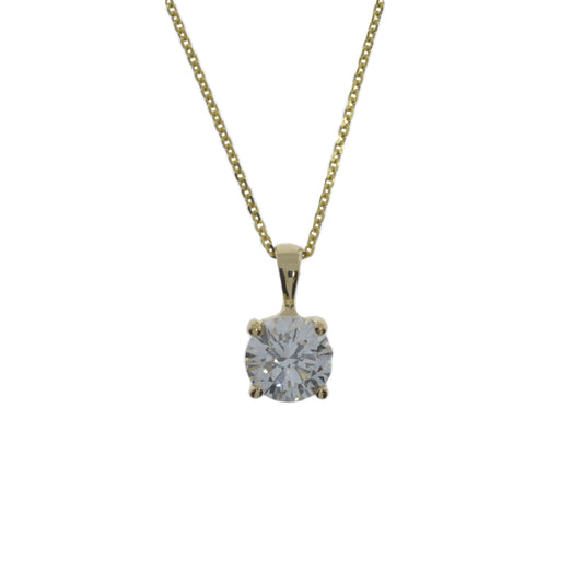 14Kt Gold 2 Ct IGI Certified Lab Grown Diamond Pendant Necklace