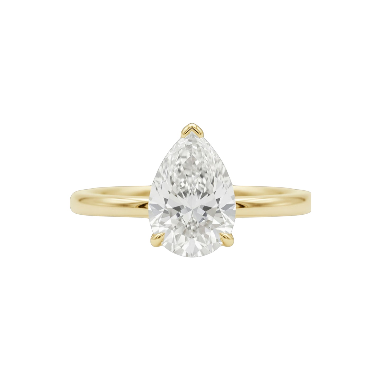 14Kt Gold 1 Ct Lab Grown Teardrop Diamond Ring