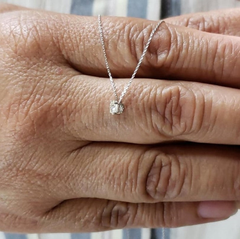 14Kt Gold 0.25 Ct Lab Grown Diamond Solitaire Necklace