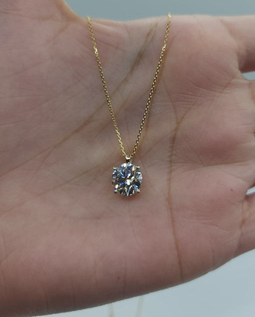 14Kt Gold 2 Ct IGI Certified Lab Grown Diamond Pendant Necklace