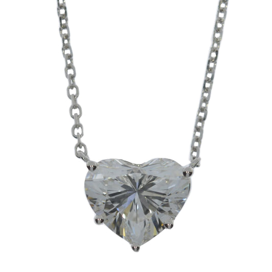 14Kt Gold 2.12 Ct IGI Certified Lab Grown Diamond Heart Pendant Necklace