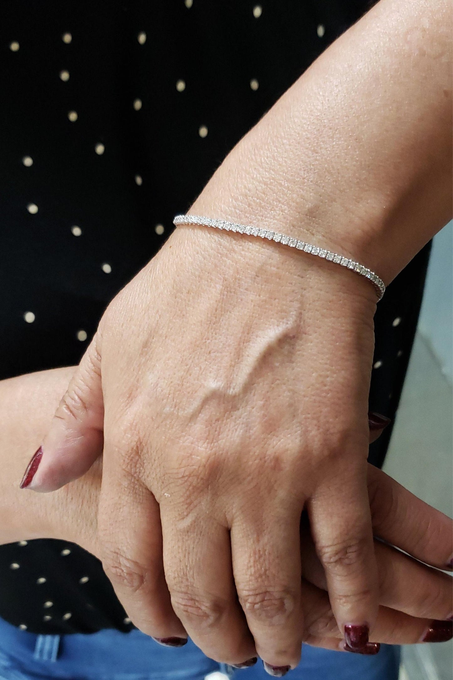 14Kt Gold 2 Ct Lab Grown Diamond Tennis Bracelet