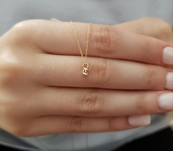 14Kt Gold 0.10 Ct Lab Grown Diamond Pendant Necklace