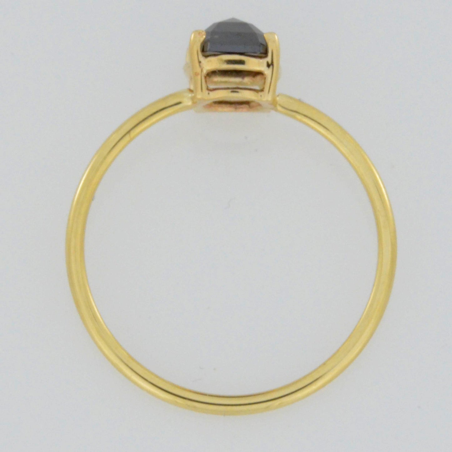 14Kt Gold 0.86 Ct Natural Rose Cut Black Diamond Ring
