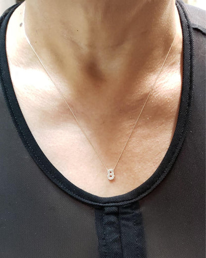 14Kt Gold Number Diamond Pendant Necklace