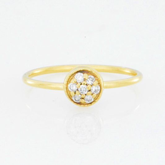 14Kt Gold Genuine Natural 0.14 Ct Diamond Cluster Ring