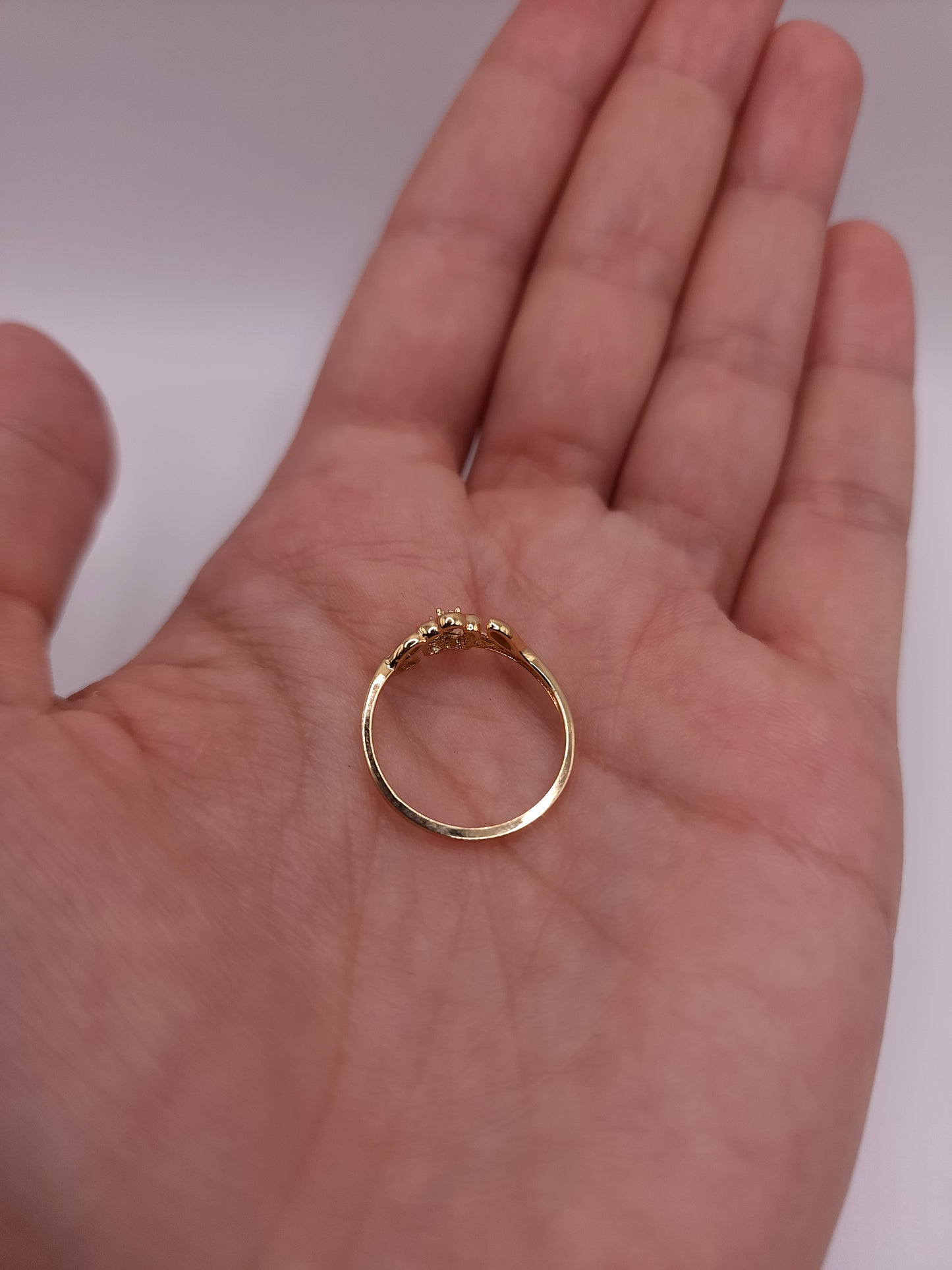 14Kt Gold Genuine Natural Diamond Flower Design Ring