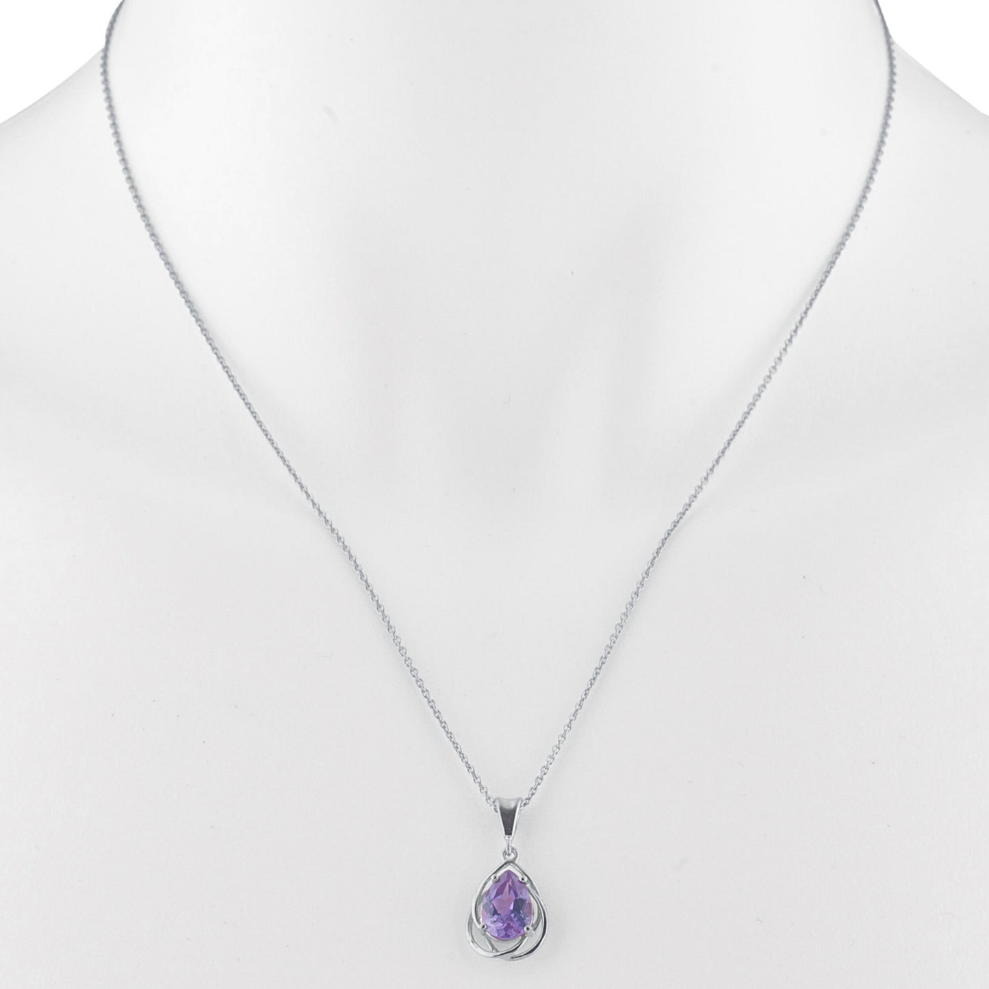 14Kt Gold 2 Ct Alexandrite Pear Teardrop Design Pendant Necklace