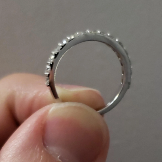 14Kt Gold 0.75 Ct Lab Grown Diamond Half Eternity Wedding Band