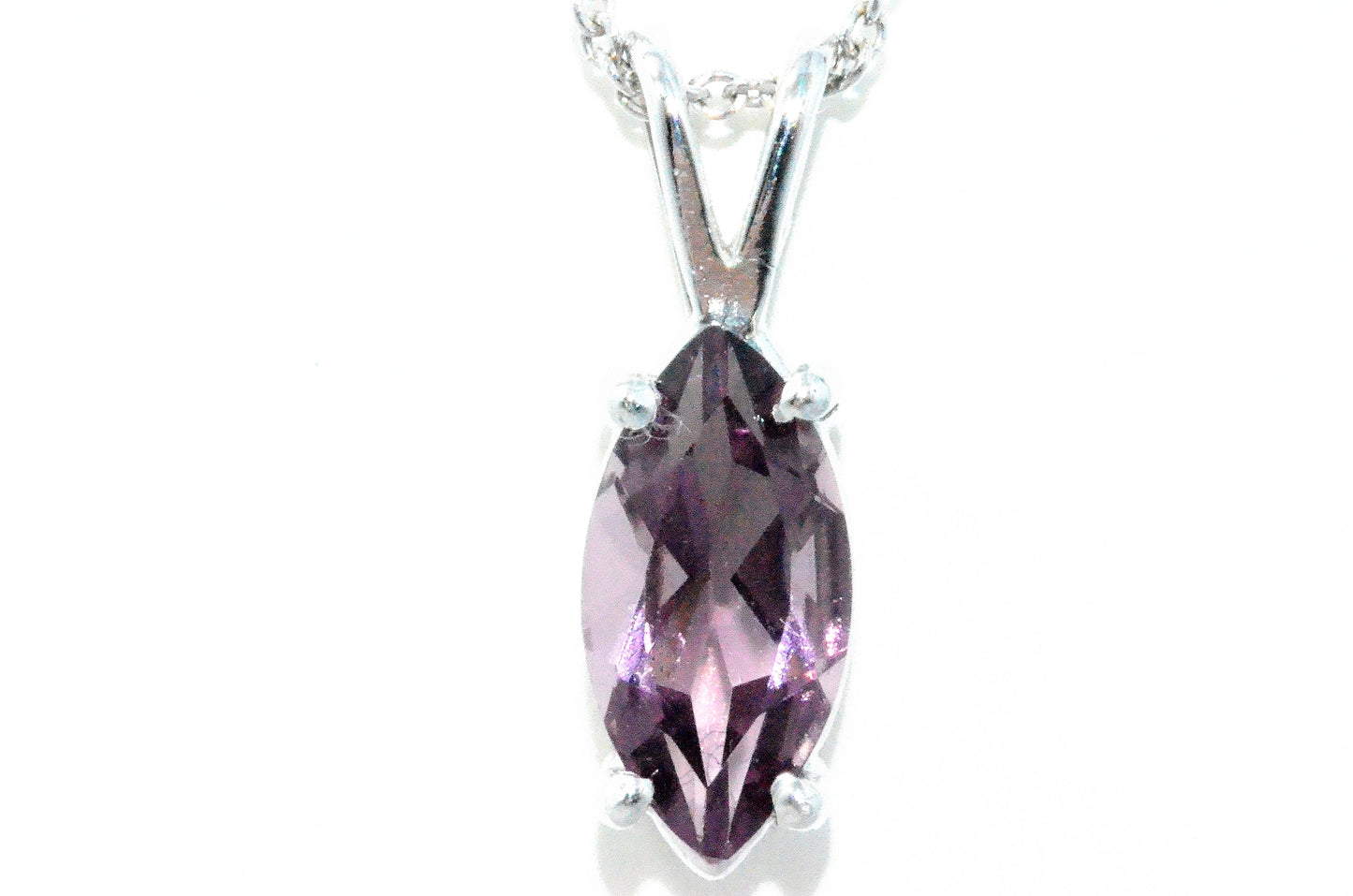 14Kt Gold Alexandrite Marquise Pendant Necklace