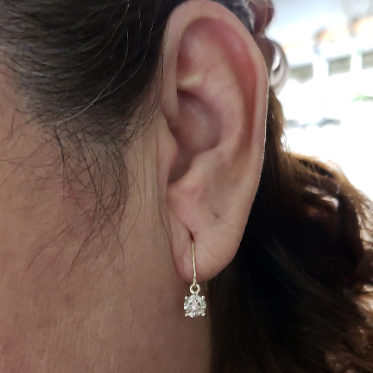 14Kt Gold 1 Ct Lab Created Diamond Dangle Earrings